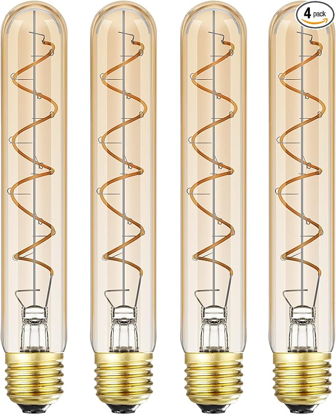 Dimmable T10 LED Bulbs, Warm White 2200K Amber, 7.3inch Long Tubular Light Bulb by LEOOLS