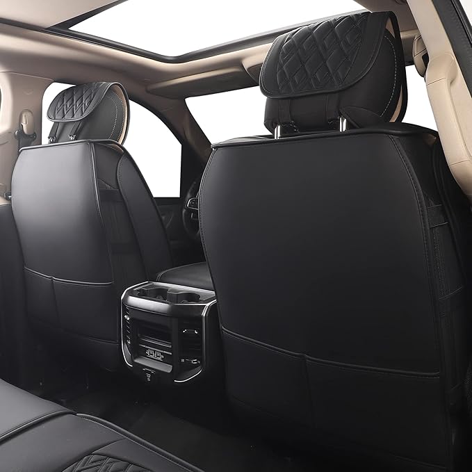 JOJOBAY Car Seat Covers for Dodge Ram 2 Pcs Front, Fit Ram 2009-2025 - Image 3