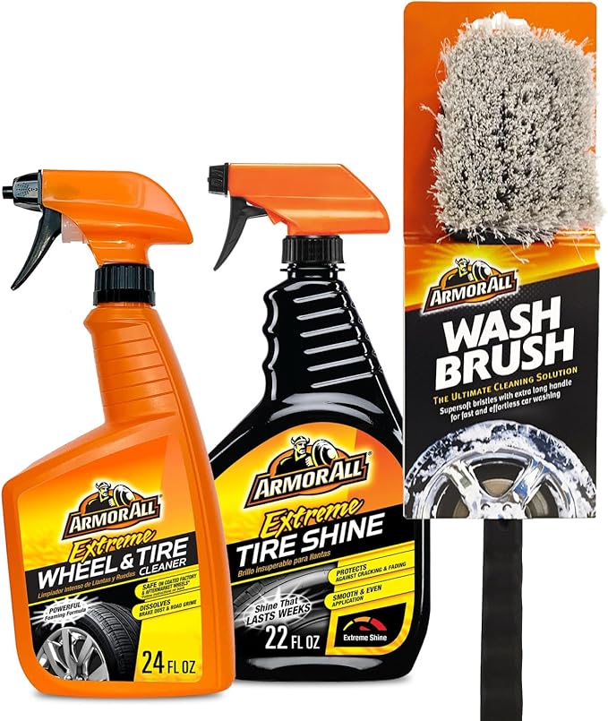 Armor All Wheel Cleaner and Tire Shine Kit, Heavy Duty Car Wheel Cleaner by ArmorAll