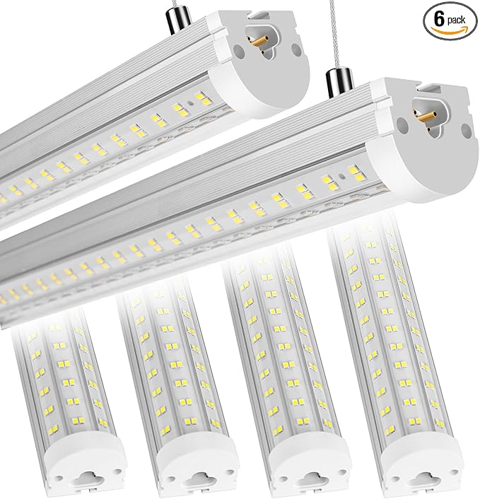 8FT U Shape 125W Integrated Tube Bright LED Light, 6500K Clear White, 20000LM by Phiwicsh