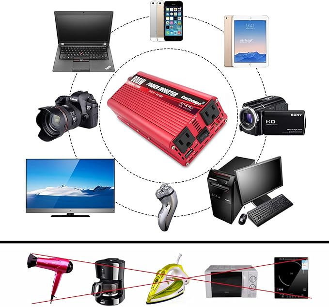 800 Watt Car Inverter DC 12V to 110V/120V AC Converter Power Inverter - Image 3