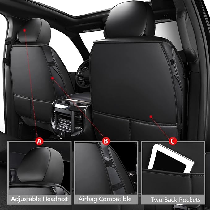 MIROZO Dodge Ram Seat Covers Full Set - Image 3