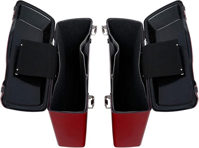 XFMT Motorcycle Saddlebags Red Hard Saddle Bags Trunk - Image 8