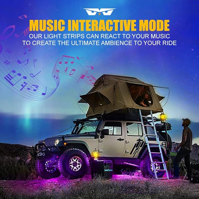 LUMENIX Double Row RGB LED Car Underglow Lights Kit, w/Dynamic Music & DIY Mode - Image 7