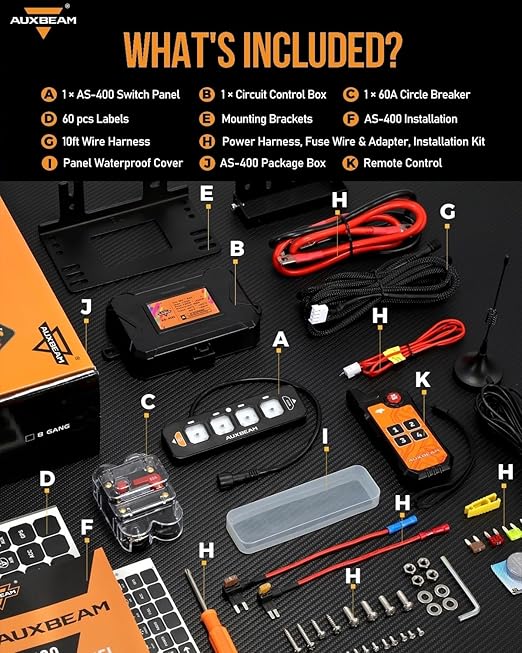 Auxbeam 4 Gang Slim Switch Panel Bluetooth RGB AS-400 - Image 9