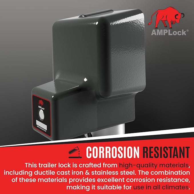 AMPLock - U-BRU2516 2 5/16" Heavy Duty Ball Coupler Lock - Square Edge Design - - Image 6