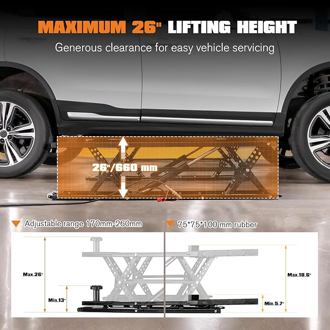 Albott 5000 LBS Portable Car Lift, Adjustable Quick Jack - Image 4