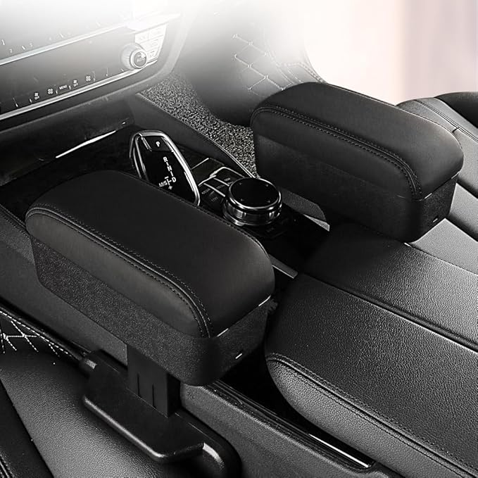 JEYODA Car Armrest Box with Cup Holder Car Central Liftable Armres Storage - Image 8