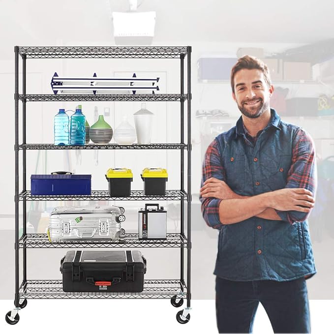 BestOffice NSF Wire Shelving Unit 6-Shelf Large Storage Shelves Heavy Duty - Image 2