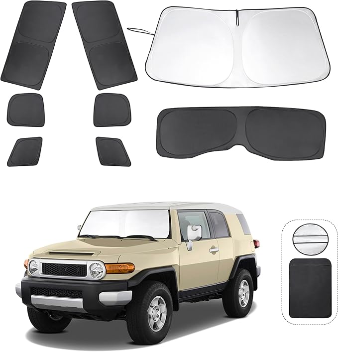 TINGLU Window Shades for Toyota FJ Cruiser Sport Utility 2007-2014 Accessories by TINGLU