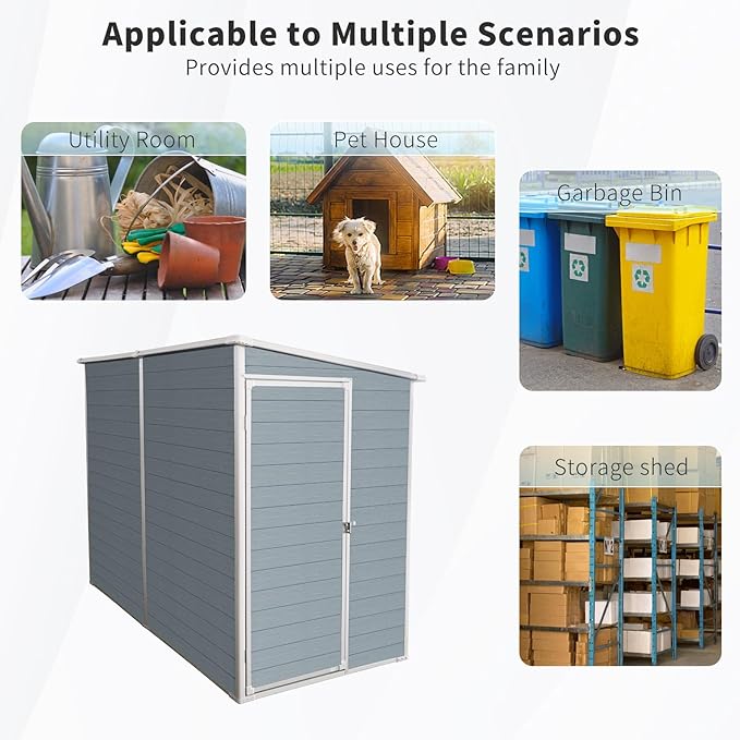 4x8 FT Outdoor Storage Resin Shed - Image 3