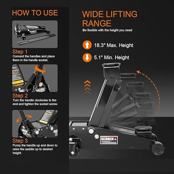 3 Ton Floor Jack Hydraulic Jack - Image 3