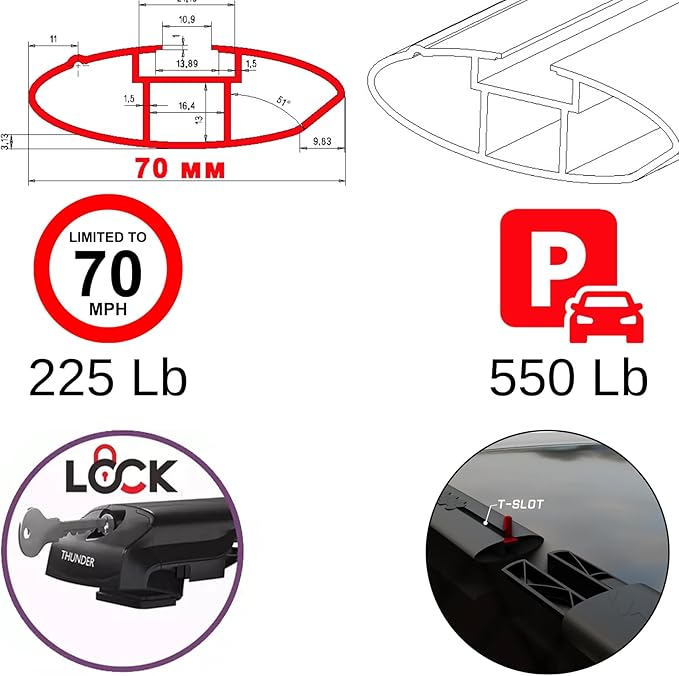 Roof Racks Cross Bars for Subaru Outback Wilderness 2024 2025 Cargo Carrier - Image 7