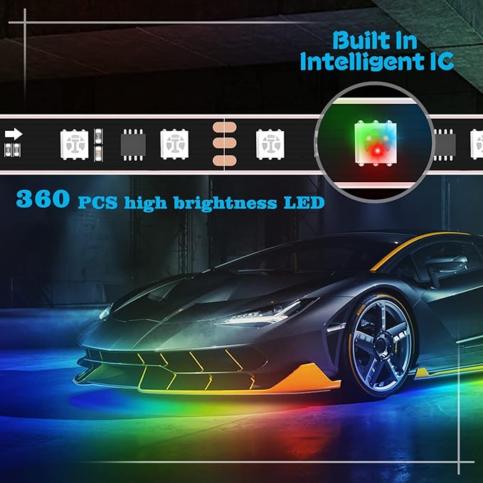 Car Underglow Lights Chasing Color, Upgraded Bluetooth Led Strip Light - Image 3