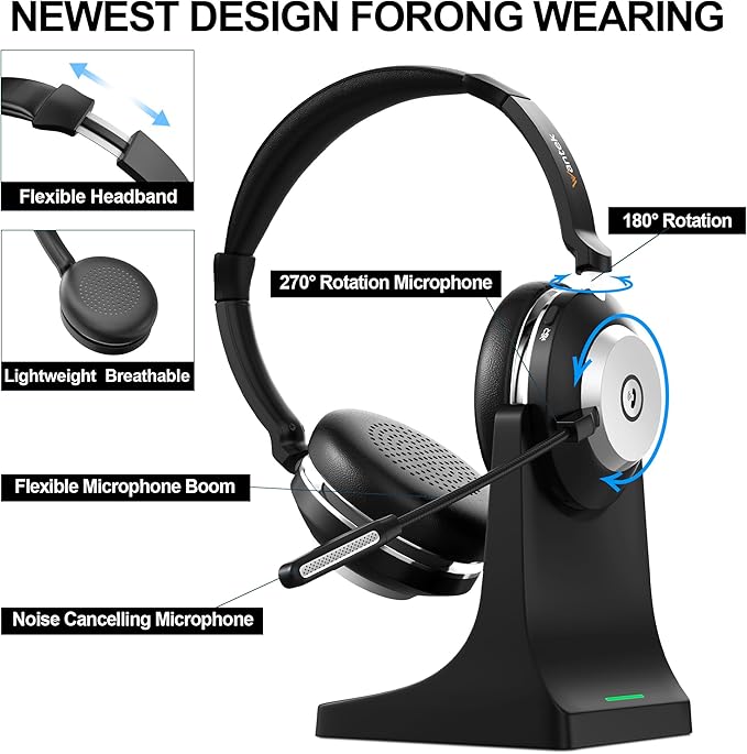 Wantek Wireless Headset with Mic - Image 3