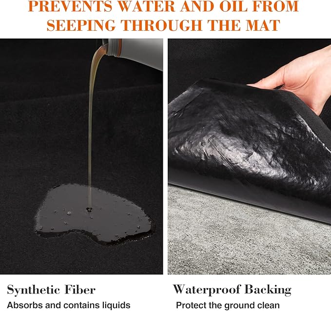 Extra Large 6.6 x 16.4ft Garage Floor Mat- Absorbent/Waterproof Oil Maintenance - Image 3
