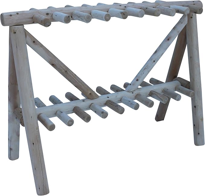 21-Place Freestanding Log Ski Rack Holder, Indoor & Outdoor Snowboard Racks - Image 9