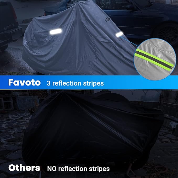 Favoto Motorcycle Cover Universal Heavy Duty Oxford Fabric - Image 4