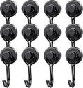 MIKEDE 12 Pack Magnetic Hooks, 40Lbs Heavy Duty Neodymium Magnet Hooks Black by MIKEDE