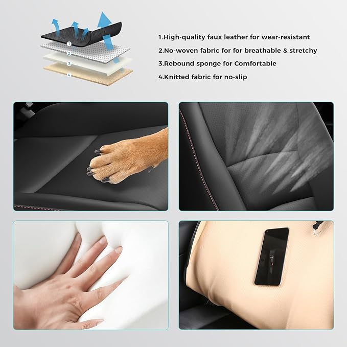 for Honda Pilot Seat Covers, Full Set Custom Car Seat Protectors Fit Pilot EX-L - Image 6