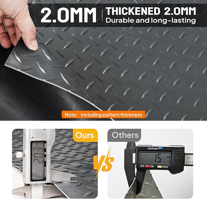 TUFFIOM 7.5x22 FT Garage Floor Mat, Thickened Diamond Plate PVC Garage Mats - Image 7