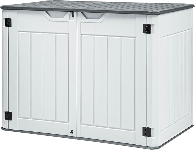 GOOBED 4.5x4ft Outdoor Horizontal Resin Storage Shed, 47 cuft Large Waterproof by GOOBED