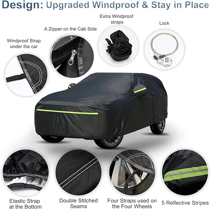 Full Car Cover for Jeep Grand Cherokee All Weather Waterproof Windproof 6 Layer - Image 3