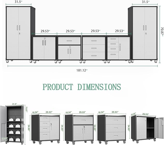 Metal Tool Cabinet, Garage Storage Cabinet System, Wall Cabinet & Locking - Image 2