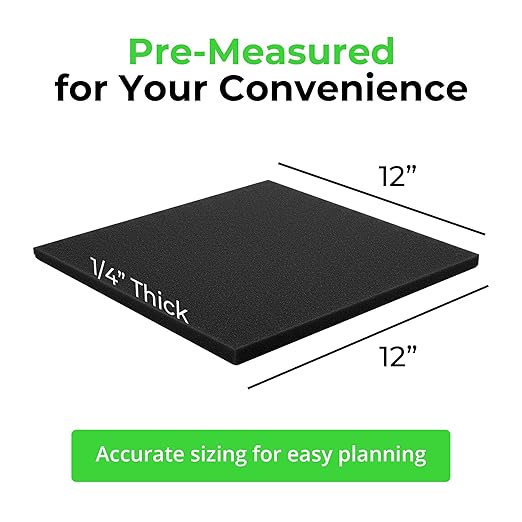 XCEL 4 Pack 12" x 12" x 1/4" Self Stick Foam Rubber Pads - Image 4