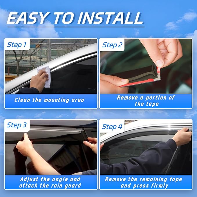 Window Visors Rain Guards Fit for 2009-2019 Ford Flex, Outside Mount Wind - Image 7