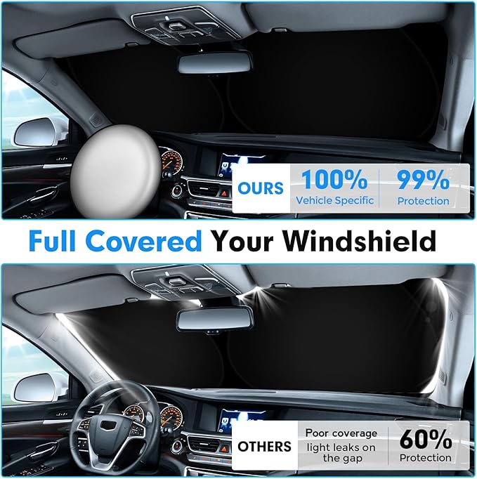 KUST Windshield Sun Shade for Toyota Tacoma 2016-2025 2026 Accessories 2Dr 4Dr - Image 4