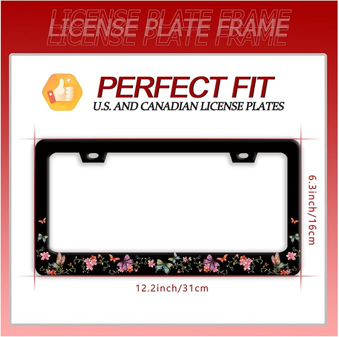 Colorful Butterfly License Plate Frame Beautiful Butterflies Flowers License - Image 7