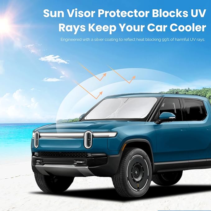 Custom Fit Rivian R1T Windshield Sunshade - Image 5