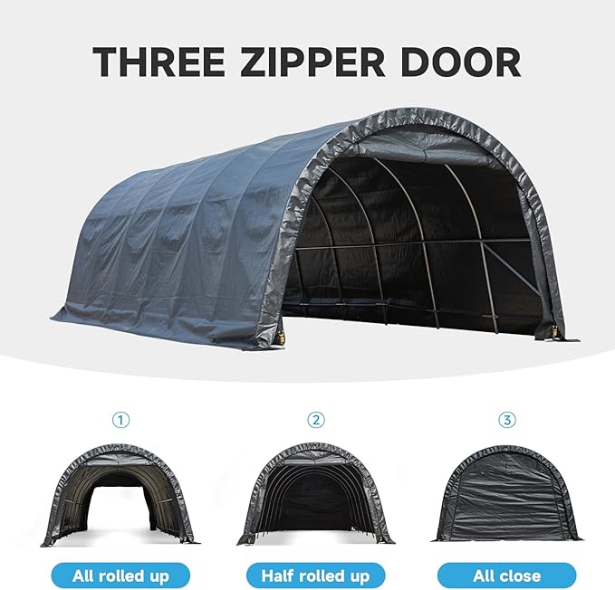 MELLCOM 12 x 24 FT Heavy Duty Carport, Portable Garage - Image 5