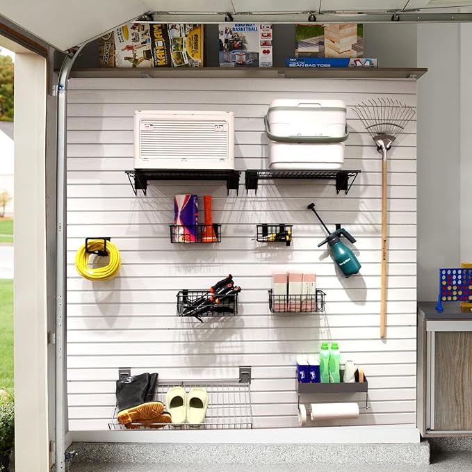 Slatwall Panel Garage Organizer PVC Slatwall Heavy Duty Wall Mounted Rack - Image 6