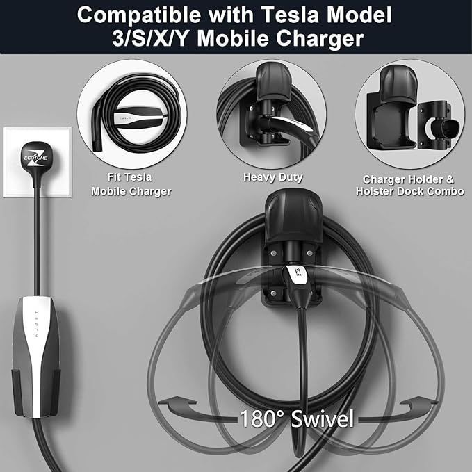 Tesla Charger Holder Wall Mount Tesla Charging Cable Organizer - Image 5