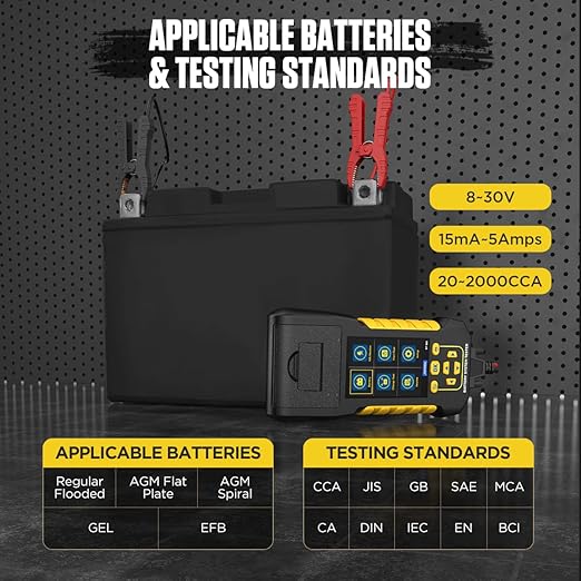 Car Battery Tester 12V/24V Digital Automotive Batteries & Alternator Diagnostic - Image 5