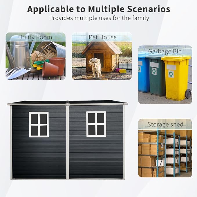 4x8 FT Outdoor Storage Resin Shed - Image 2