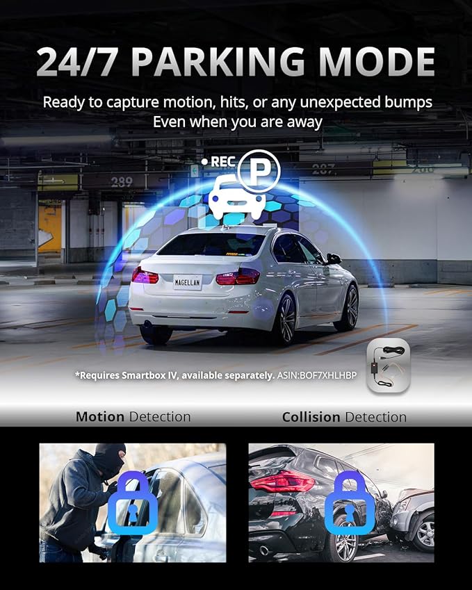 MAGELLAN 3 Channel 4K Dash Cam for Cars, 4K Front + 2K Wide Angle + 2K Rear - Image 9