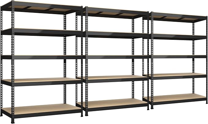 3 Packs 48" W x 24" D x 72" H Adjustable Garage Storage Shelves by BuxWellBang
