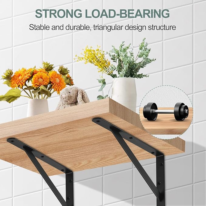 20 Pack L16 x H 10" Black Heavy Duty Shelf Brackets - Image 3