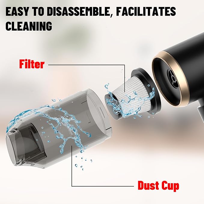 Handheld Car Vacuum Portable Cordless, 20000PA High Power 4 in 1 Vacuum Cleaner - Image 7