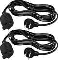 Elecan Flat Plug Extension Cord 3 Ft 2 Pack by Elecan