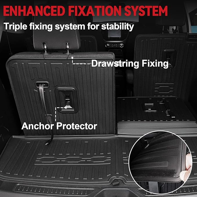 Floor Mats for 2017-2023 GMC Acadia, All Weather TPE 2-in-1 Cargo Mat - Image 7