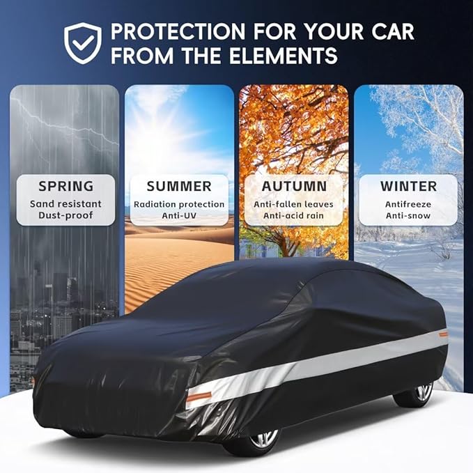 10 Layers Car Cover Custom Fit for Ford Mustang, GT500 Waterproof All Weather - Image 5