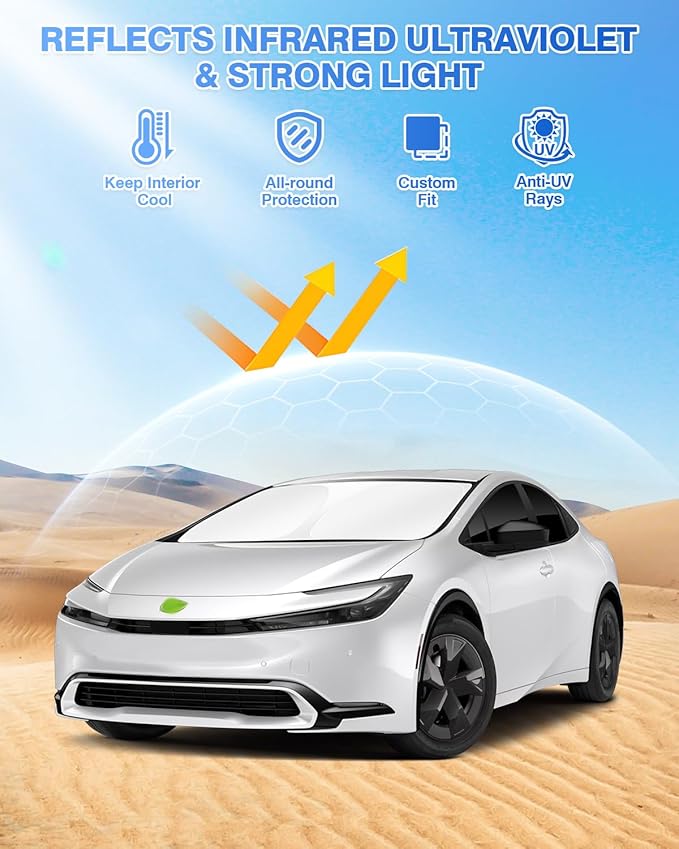 Sunshades for Toyota Prius 2023-2025 2026 Accessories Windshield Sun Shade Side - Image 2