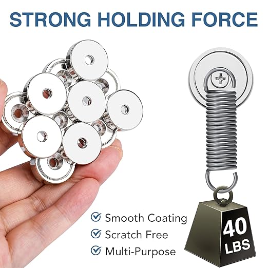 MIKEDE Round Magnets with Hole, 40LB Strong Rare Earth Magnets Heavy Duty - Image 3