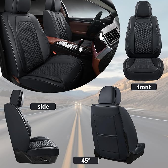 2 Packs Car Seat Covers Leather Car Seat Covers Universal Seat Covers - Image 8