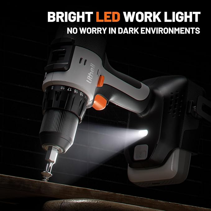 Litheli 20V Cordless Drill Driver Set, Electric Power Drill - Image 5