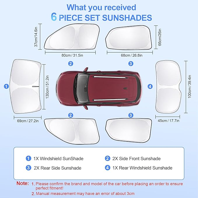 6pcs Car Window Shades for Chevrolet Trailblazer 2021-2025 Accessories - Image 7